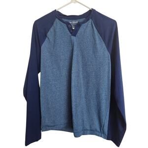 Lucky Brand T-Shirt Henley Shirt Men Long Sleeve Henley T-Shirt Men S Blue